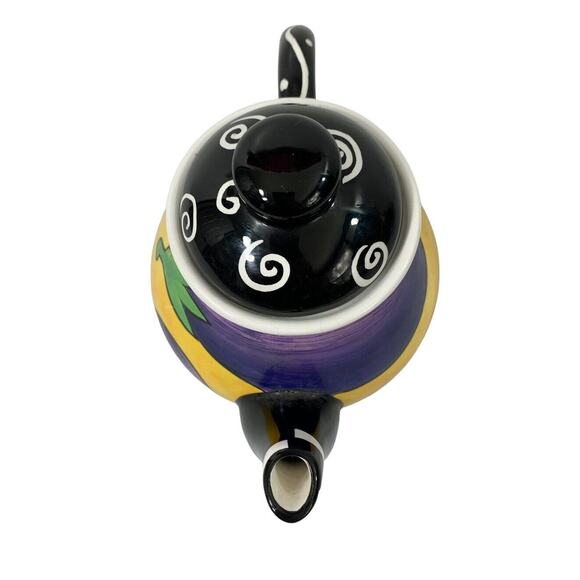Milson & Louis Eggplant Teapot Hand Painted‎ Whimsical Home Decor Artsy - Picture 7 of 9
